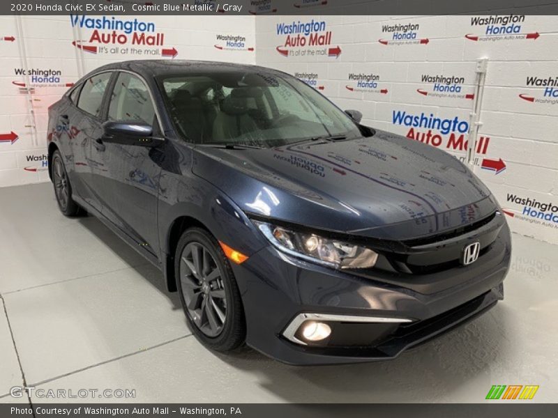 Cosmic Blue Metallic / Gray 2020 Honda Civic EX Sedan