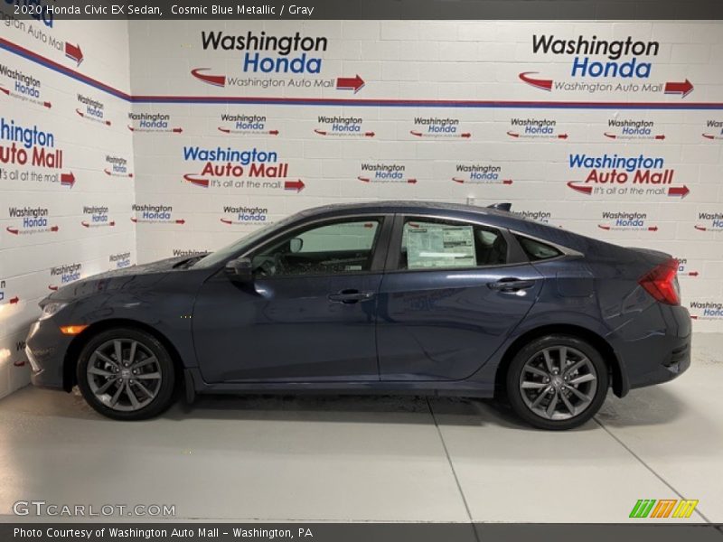 Cosmic Blue Metallic / Gray 2020 Honda Civic EX Sedan