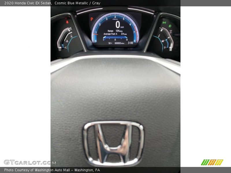 Cosmic Blue Metallic / Gray 2020 Honda Civic EX Sedan