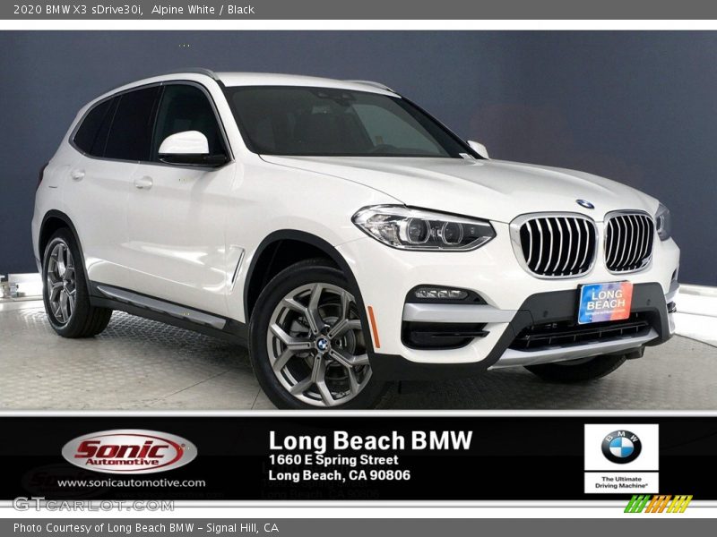 Alpine White / Black 2020 BMW X3 sDrive30i