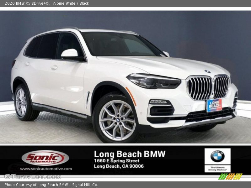 Alpine White / Black 2020 BMW X5 sDrive40i