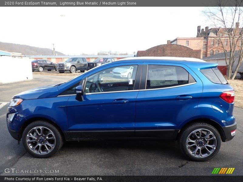 Lightning Blue Metallic / Medium Light Stone 2020 Ford EcoSport Titanium