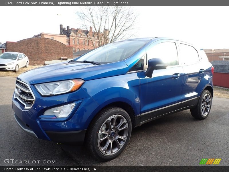 Lightning Blue Metallic / Medium Light Stone 2020 Ford EcoSport Titanium