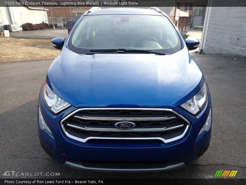 Lightning Blue Metallic / Medium Light Stone 2020 Ford EcoSport Titanium