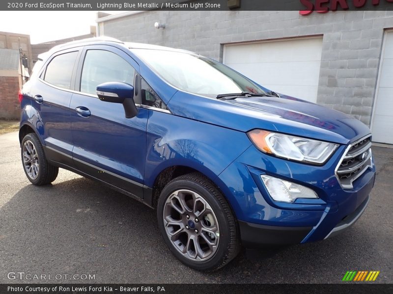 Lightning Blue Metallic / Medium Light Stone 2020 Ford EcoSport Titanium