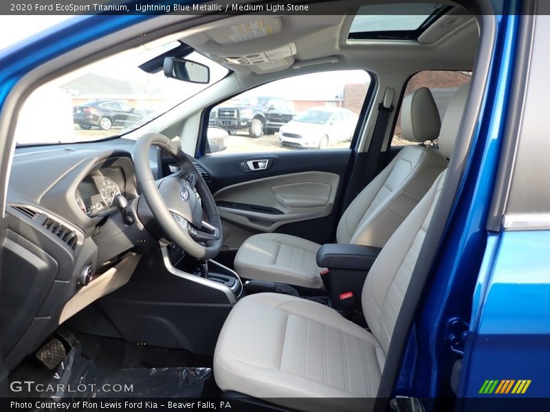 Lightning Blue Metallic / Medium Light Stone 2020 Ford EcoSport Titanium