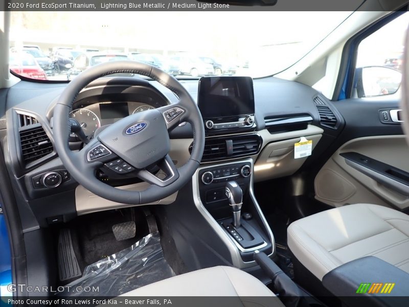 Lightning Blue Metallic / Medium Light Stone 2020 Ford EcoSport Titanium