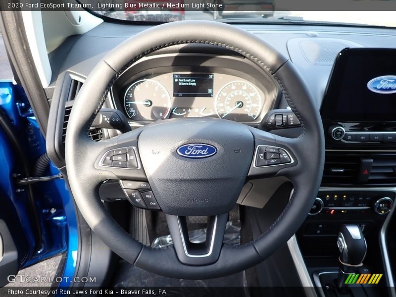 Lightning Blue Metallic / Medium Light Stone 2020 Ford EcoSport Titanium