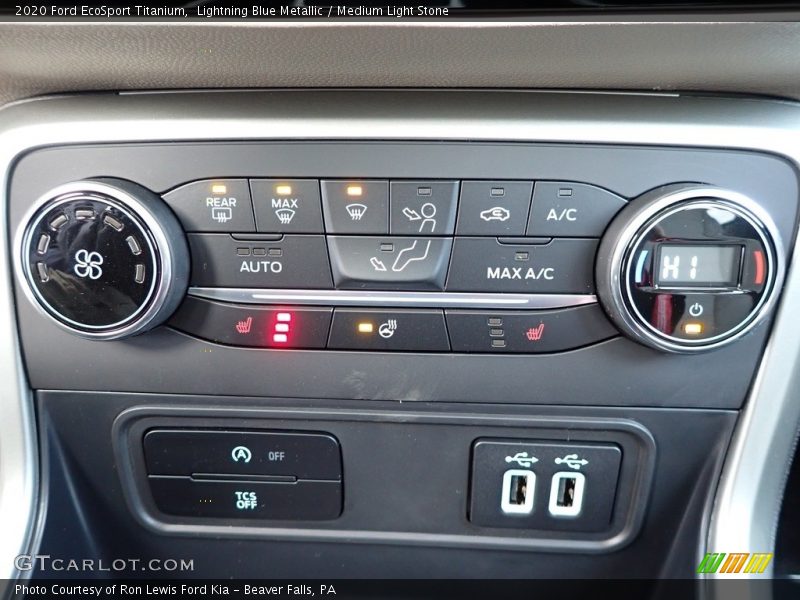 Lightning Blue Metallic / Medium Light Stone 2020 Ford EcoSport Titanium