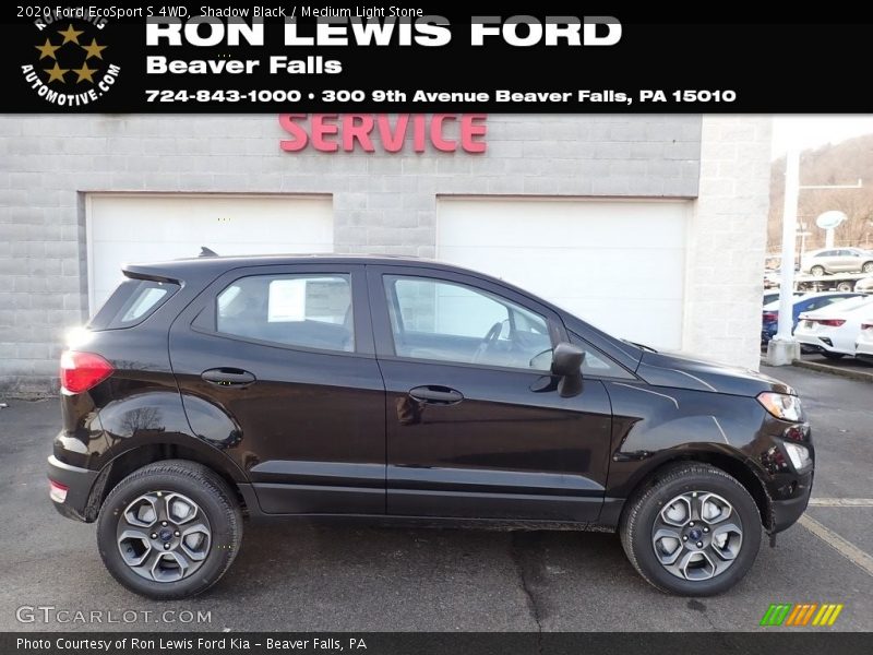 Shadow Black / Medium Light Stone 2020 Ford EcoSport S 4WD