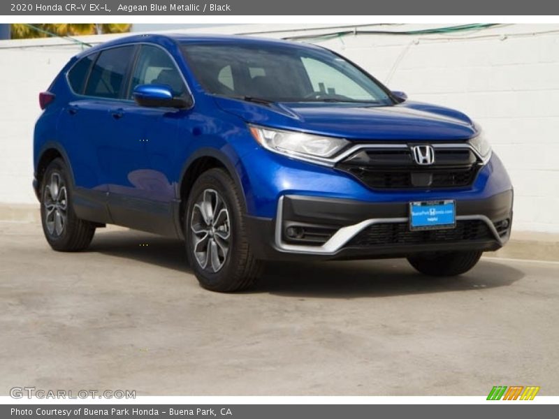 Aegean Blue Metallic / Black 2020 Honda CR-V EX-L