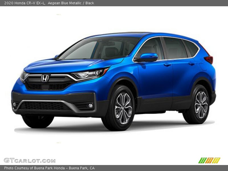 Aegean Blue Metallic / Black 2020 Honda CR-V EX-L