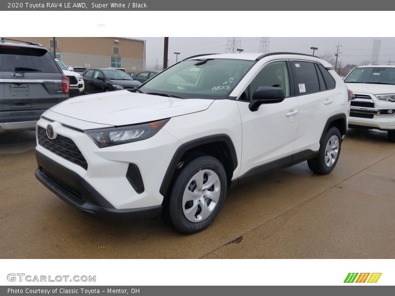 Super White / Black 2020 Toyota RAV4 LE AWD