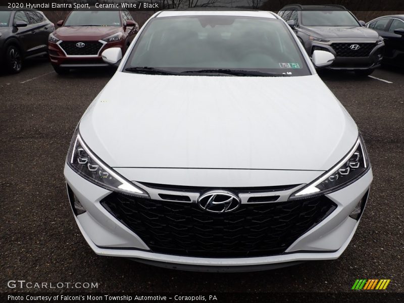 Ceramic White / Black 2020 Hyundai Elantra Sport