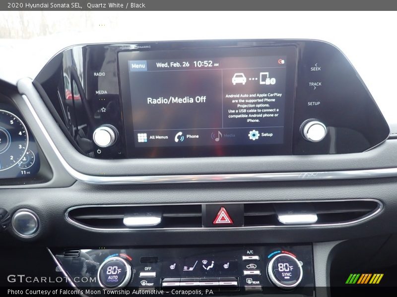 Quartz White / Black 2020 Hyundai Sonata SEL