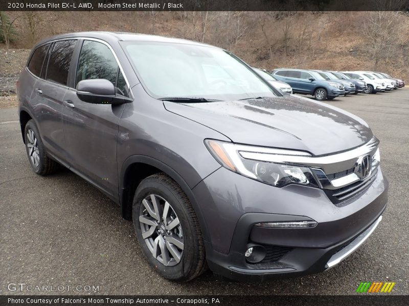 Modern Steel Metallic / Black 2020 Honda Pilot EX-L AWD