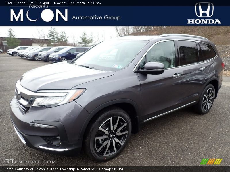 Modern Steel Metallic / Gray 2020 Honda Pilot Elite AWD