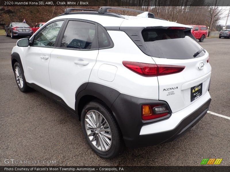 Chalk White / Black 2020 Hyundai Kona SEL AWD
