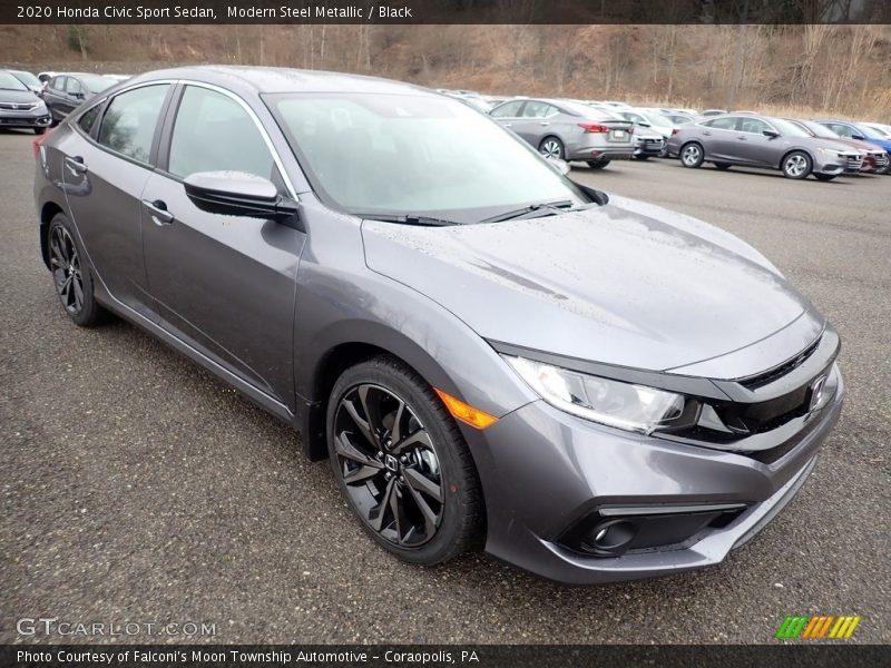 Modern Steel Metallic / Black 2020 Honda Civic Sport Sedan