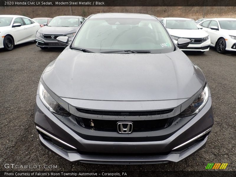 Modern Steel Metallic / Black 2020 Honda Civic LX Sedan