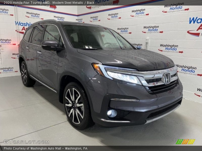 Modern Steel Metallic / Black 2020 Honda Pilot Touring AWD