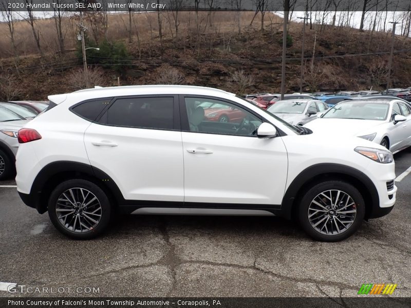 Winter White / Gray 2020 Hyundai Tucson SEL AWD