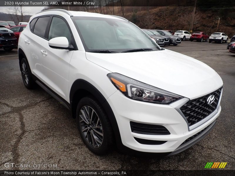 Winter White / Gray 2020 Hyundai Tucson SEL AWD