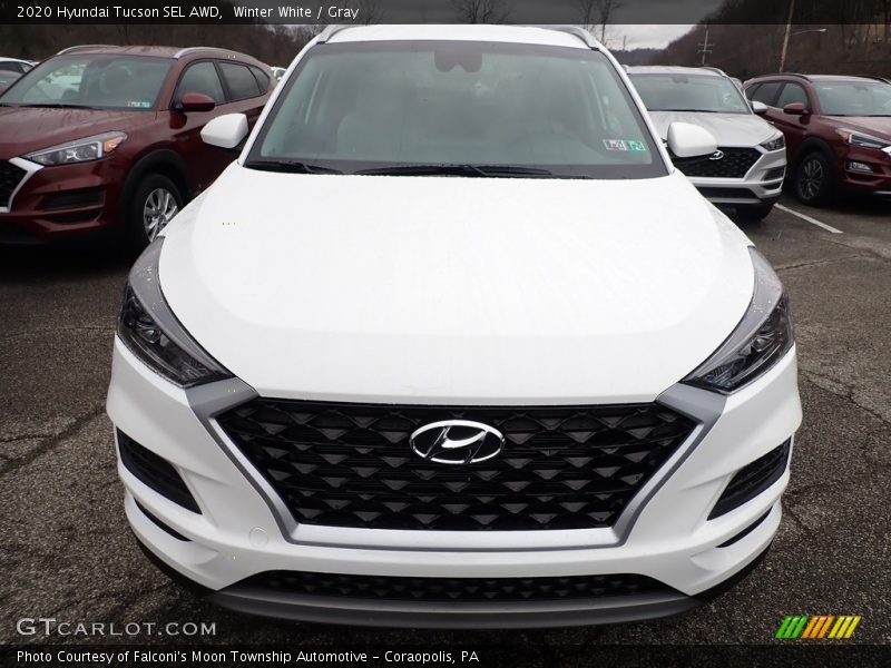 Winter White / Gray 2020 Hyundai Tucson SEL AWD