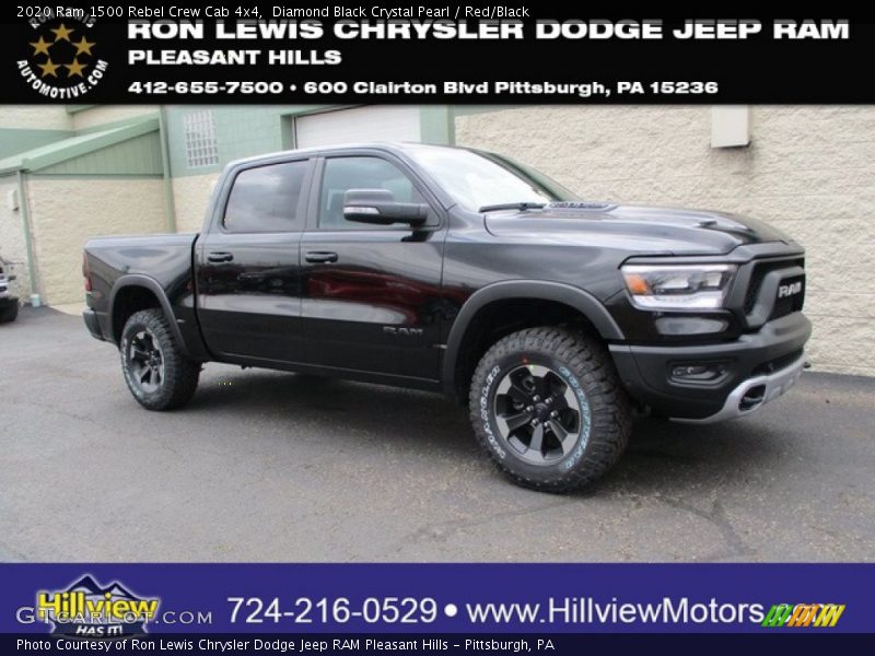 Diamond Black Crystal Pearl / Red/Black 2020 Ram 1500 Rebel Crew Cab 4x4