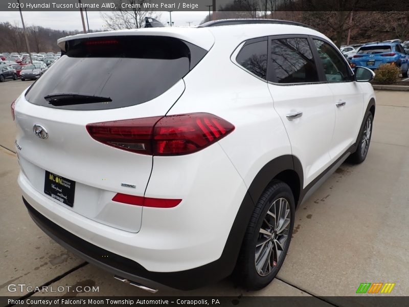 Cream White Pearl / Beige 2020 Hyundai Tucson Ultimate AWD