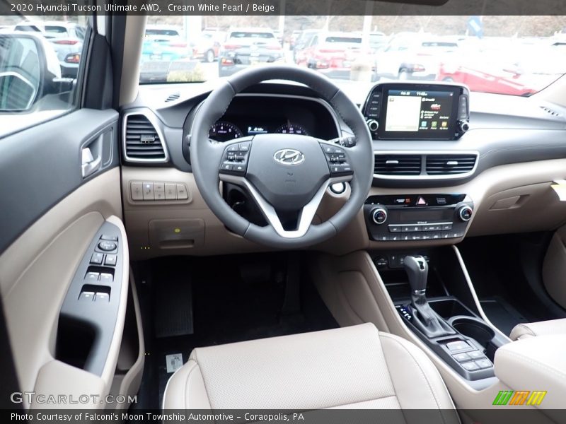 Cream White Pearl / Beige 2020 Hyundai Tucson Ultimate AWD