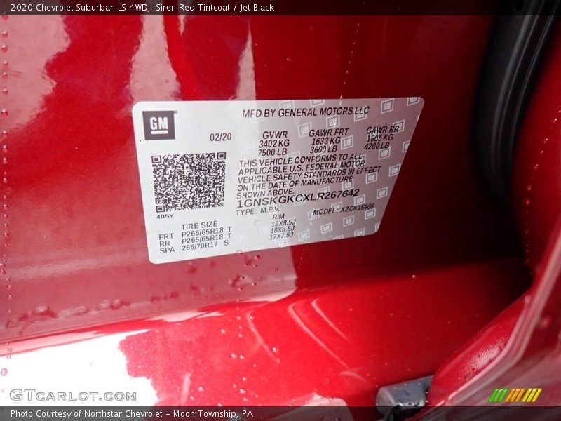 Siren Red Tintcoat / Jet Black 2020 Chevrolet Suburban LS 4WD
