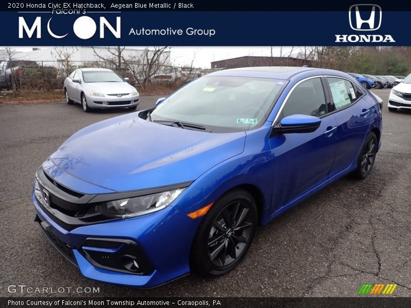 Aegean Blue Metallic / Black 2020 Honda Civic EX Hatchback