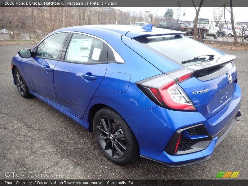 Aegean Blue Metallic / Black 2020 Honda Civic EX Hatchback