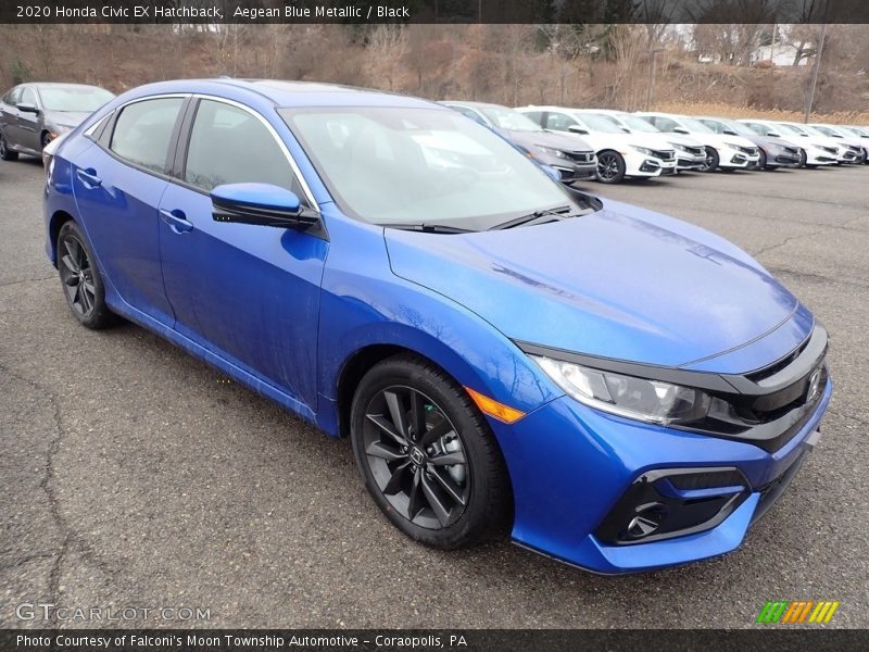 Aegean Blue Metallic / Black 2020 Honda Civic EX Hatchback