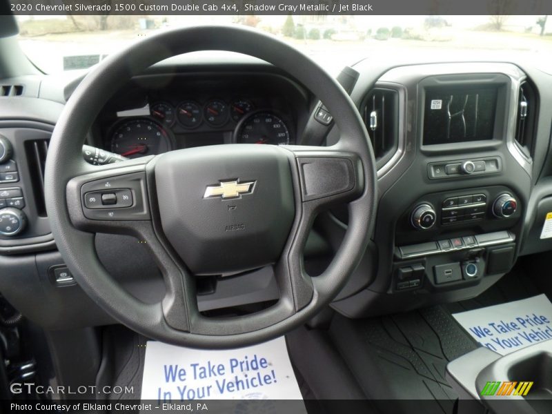 Shadow Gray Metallic / Jet Black 2020 Chevrolet Silverado 1500 Custom Double Cab 4x4