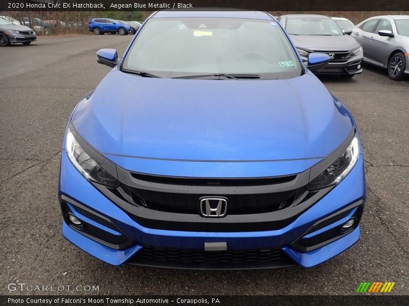 Aegean Blue Metallic / Black 2020 Honda Civic EX Hatchback