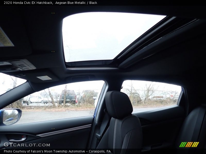 Aegean Blue Metallic / Black 2020 Honda Civic EX Hatchback