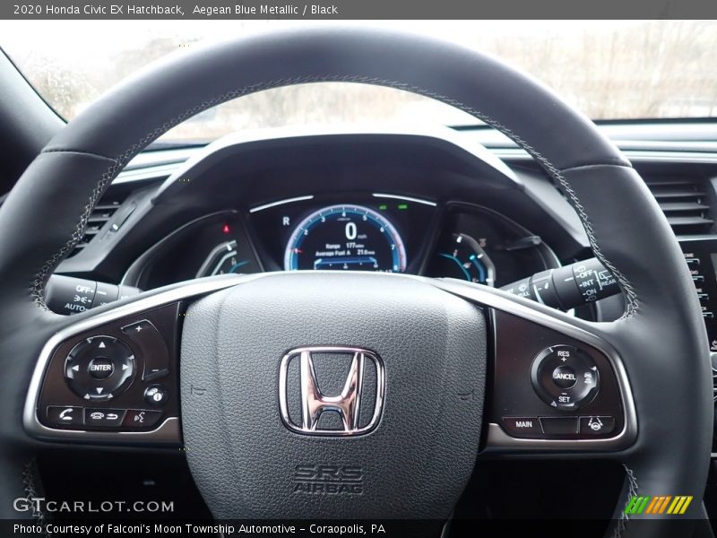 Aegean Blue Metallic / Black 2020 Honda Civic EX Hatchback