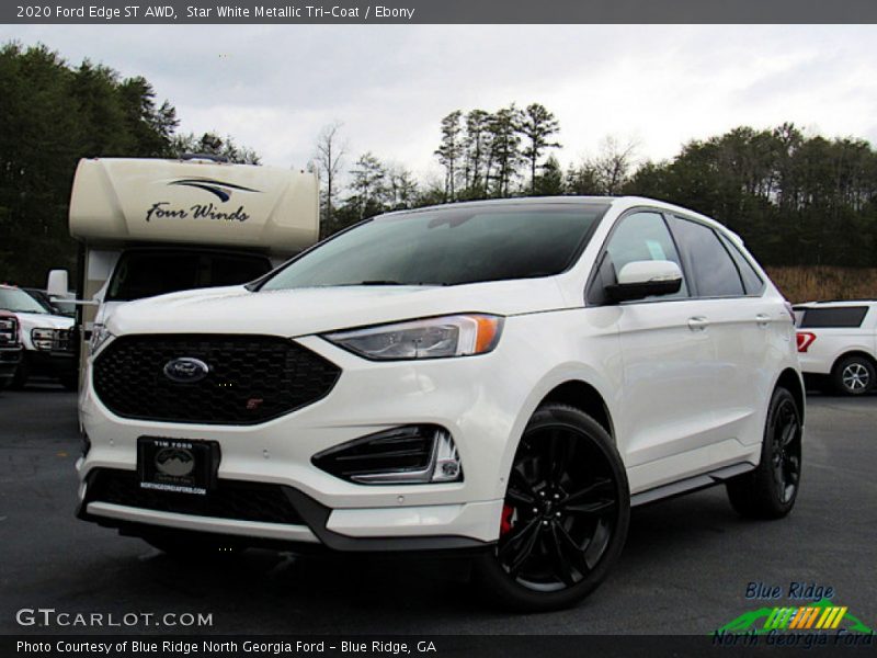 Star White Metallic Tri-Coat / Ebony 2020 Ford Edge ST AWD