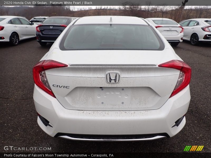 Platinum White Pearl / Black 2020 Honda Civic EX Sedan