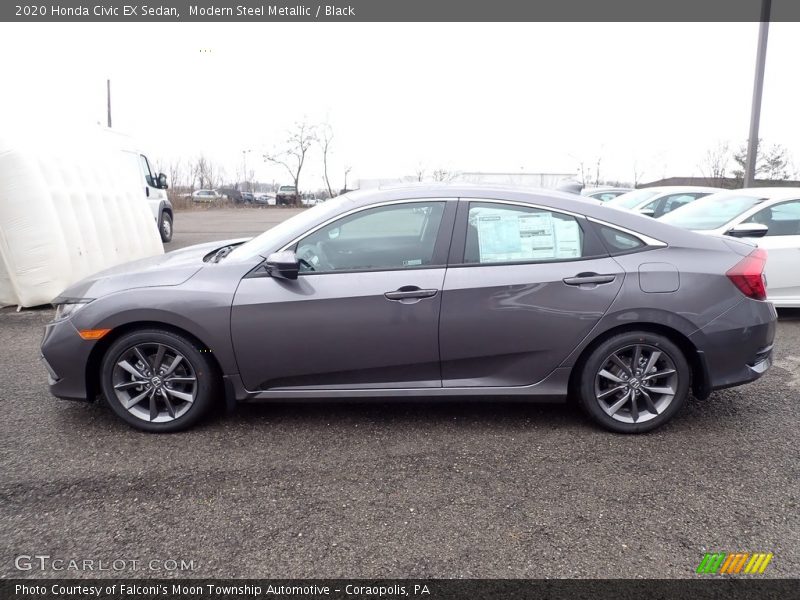Modern Steel Metallic / Black 2020 Honda Civic EX Sedan