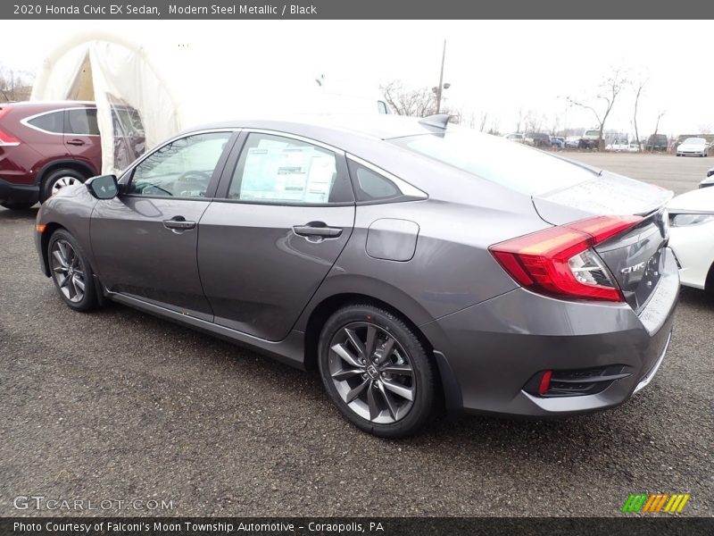 Modern Steel Metallic / Black 2020 Honda Civic EX Sedan