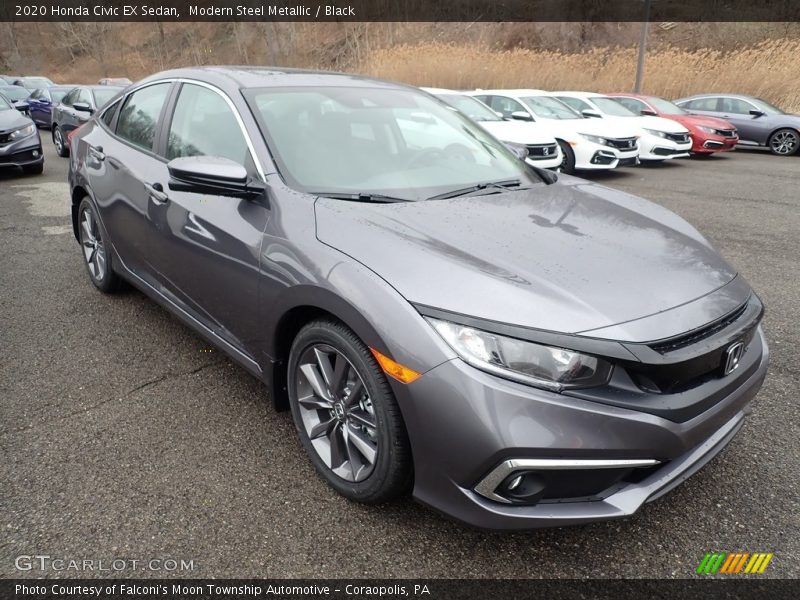 Modern Steel Metallic / Black 2020 Honda Civic EX Sedan