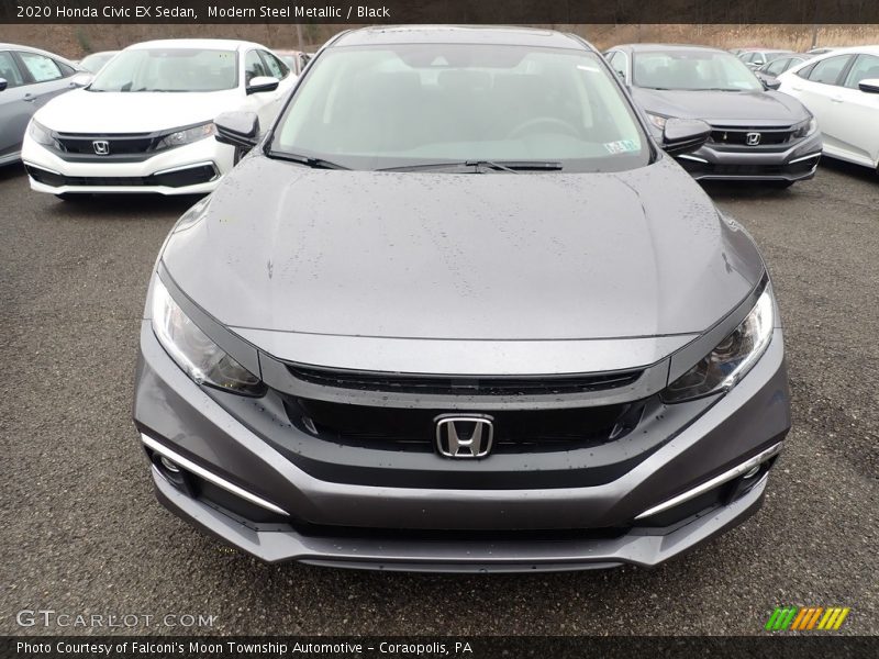 Modern Steel Metallic / Black 2020 Honda Civic EX Sedan