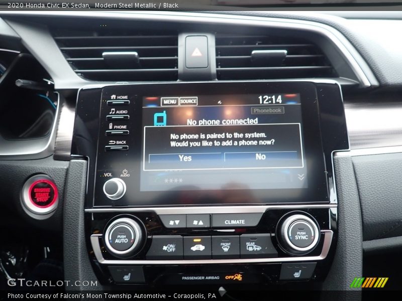 Modern Steel Metallic / Black 2020 Honda Civic EX Sedan