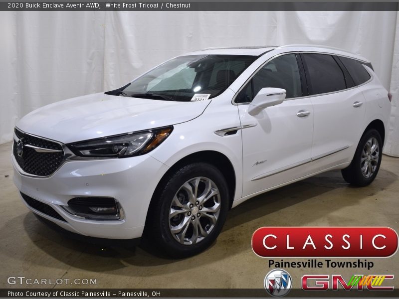 White Frost Tricoat / Chestnut 2020 Buick Enclave Avenir AWD