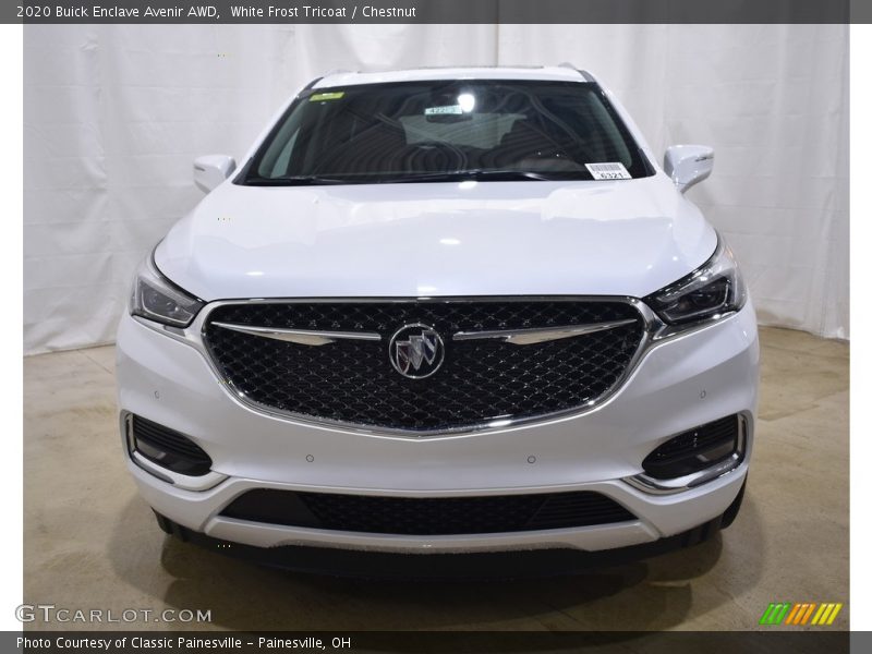 White Frost Tricoat / Chestnut 2020 Buick Enclave Avenir AWD