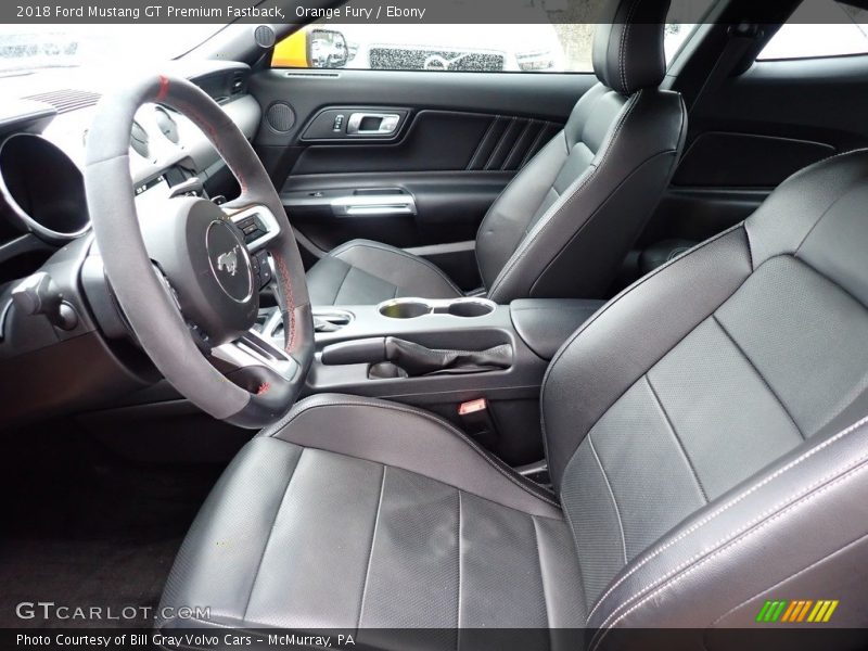 Orange Fury / Ebony 2018 Ford Mustang GT Premium Fastback