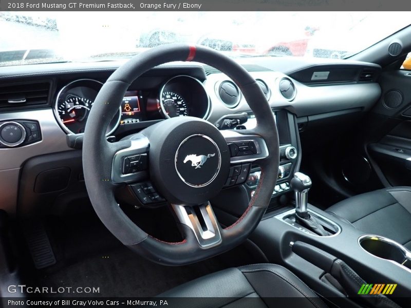 Orange Fury / Ebony 2018 Ford Mustang GT Premium Fastback